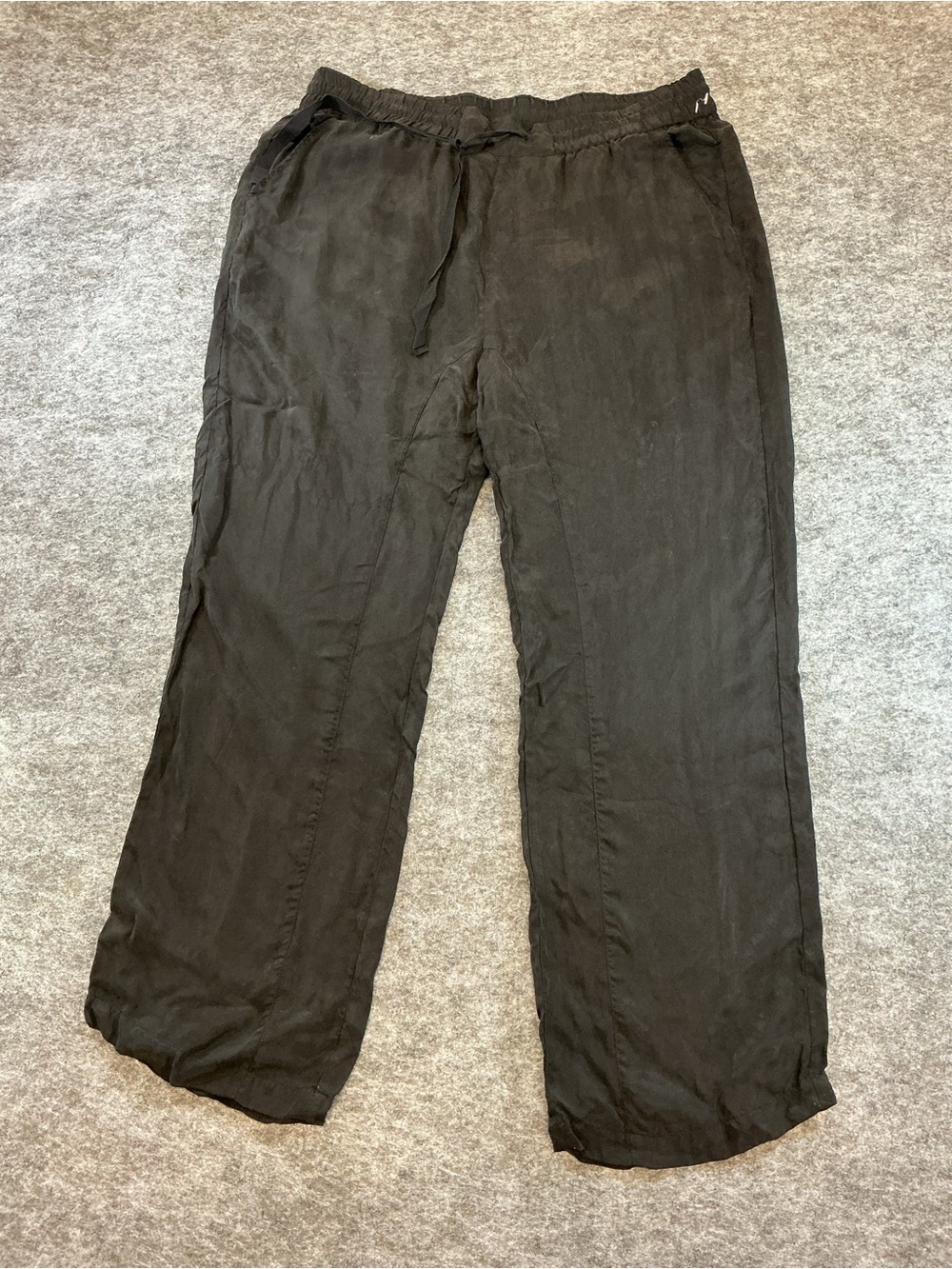 Johnny Was Pete + Greta Black Casual Drawstring Soft Flowy Wide Leg Pants Size L